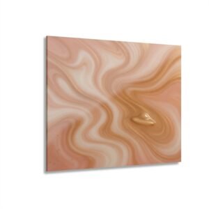 Home neutral acrylic wall art gallery quality flying ufo scene with swirling galaxy, warm copper modern statement piece artwork | gallery quality