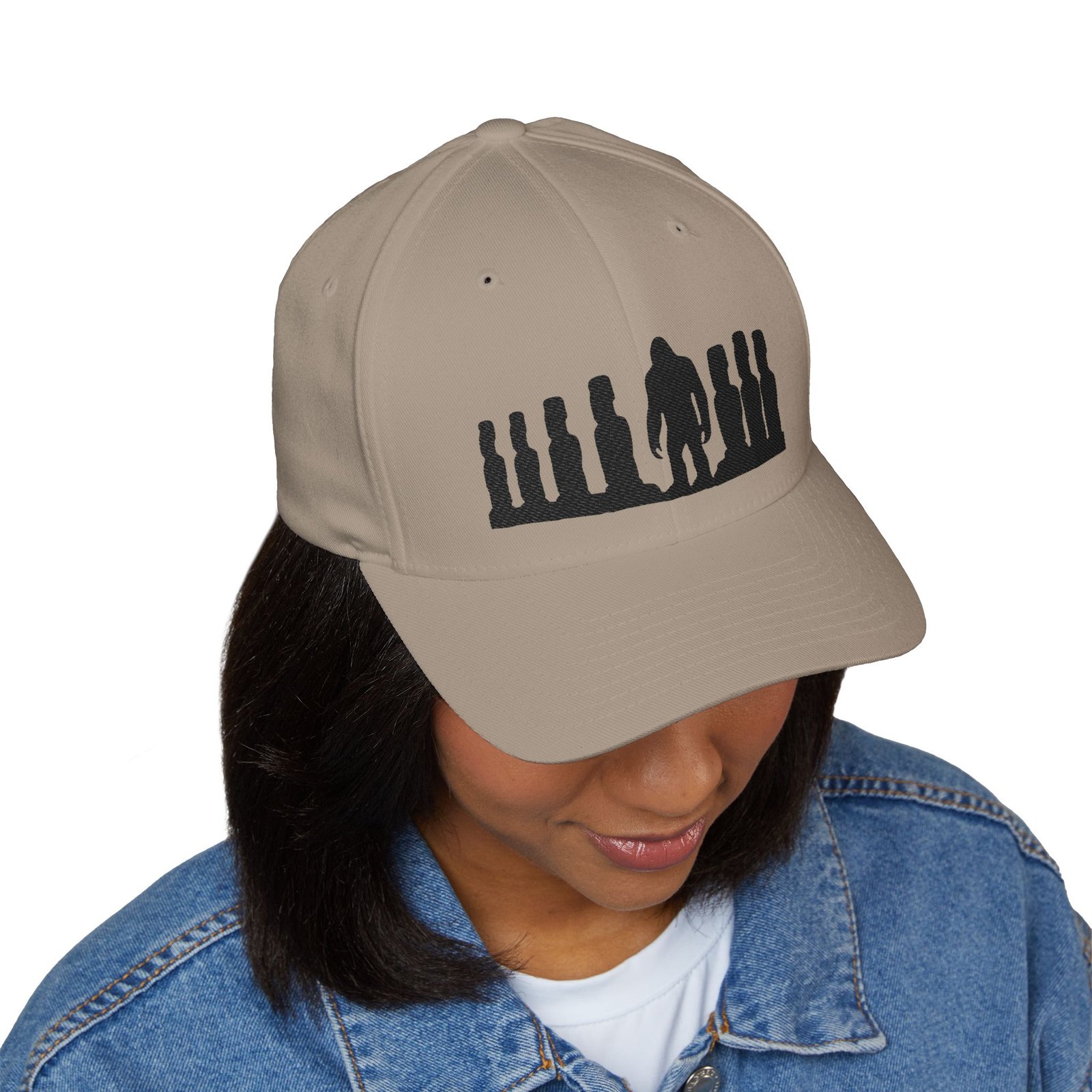 easter island moai statue mystery x bigfoot silhouette collab flexfit hat | embroidered baseball hat gift easter island moai statue mystery x bigfoot silhouette collab flexfit hat | embroidered baseball hat gift