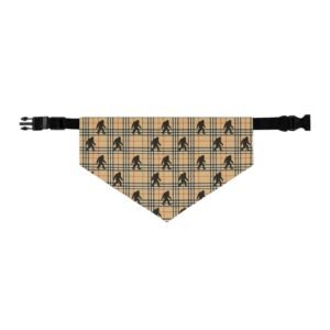 machine washable pet bandana with adjustable collar, unique dog bandana plaid and bigfoot gift for pet owner