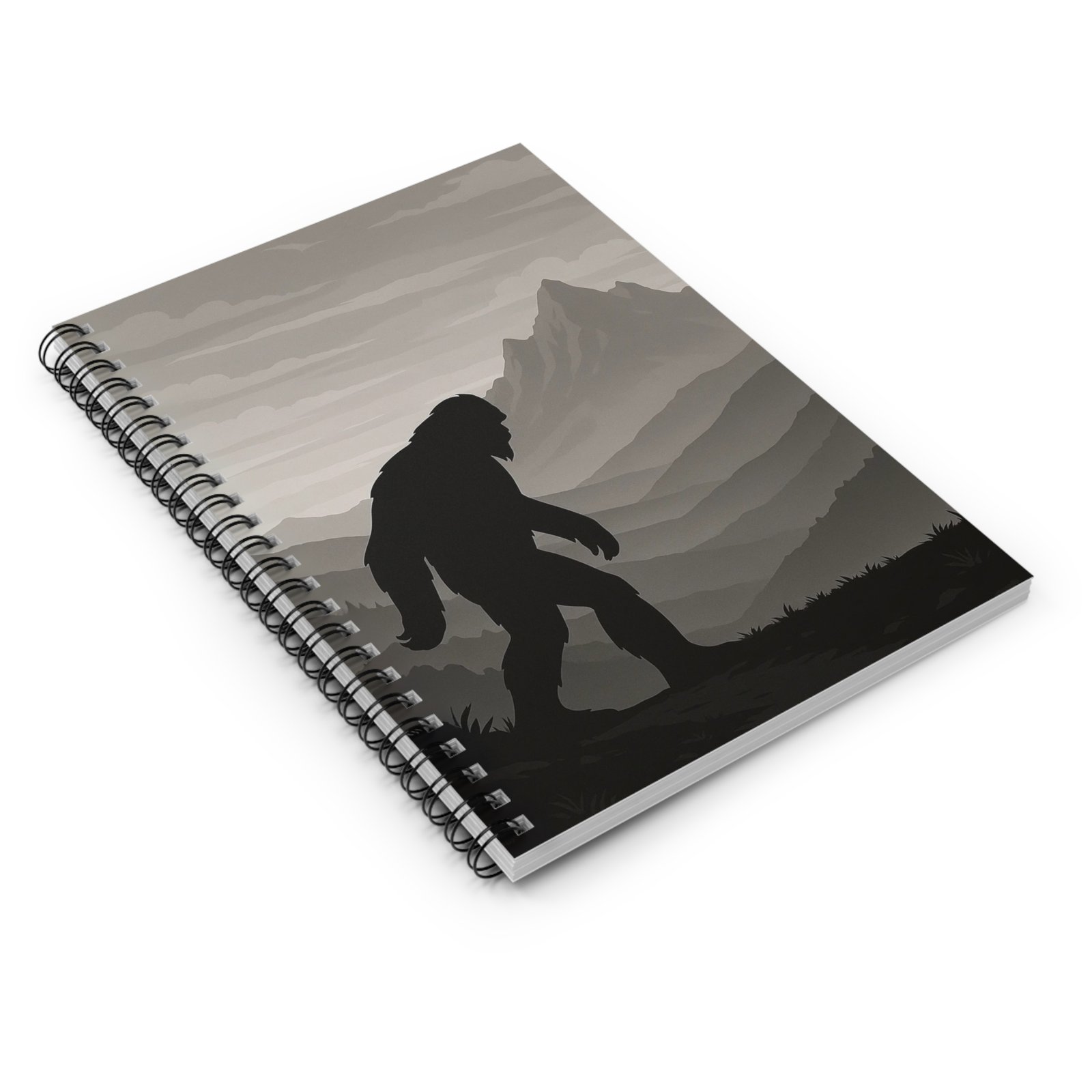 monochrome bigfoot journal, minimalist sasquatch spiral notebook for cryptid lovers, forest adventures, or paranormal field notes monochrome bigfoot journal, minimalist sasquatch spiral notebook for cryptid lovers, forest adventures, or paranormal field notes