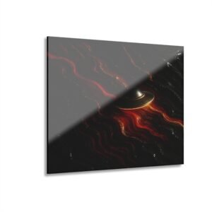 Home luxury ufo acrylic wall art | 'molten sky visitor' extraterrestrial statement piece