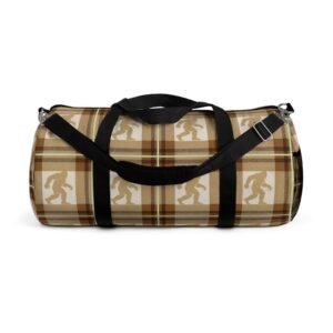 premium duffel bag neutral plaid 'swamp gas glow' bigfoot luggage bag, available in 2 sizes