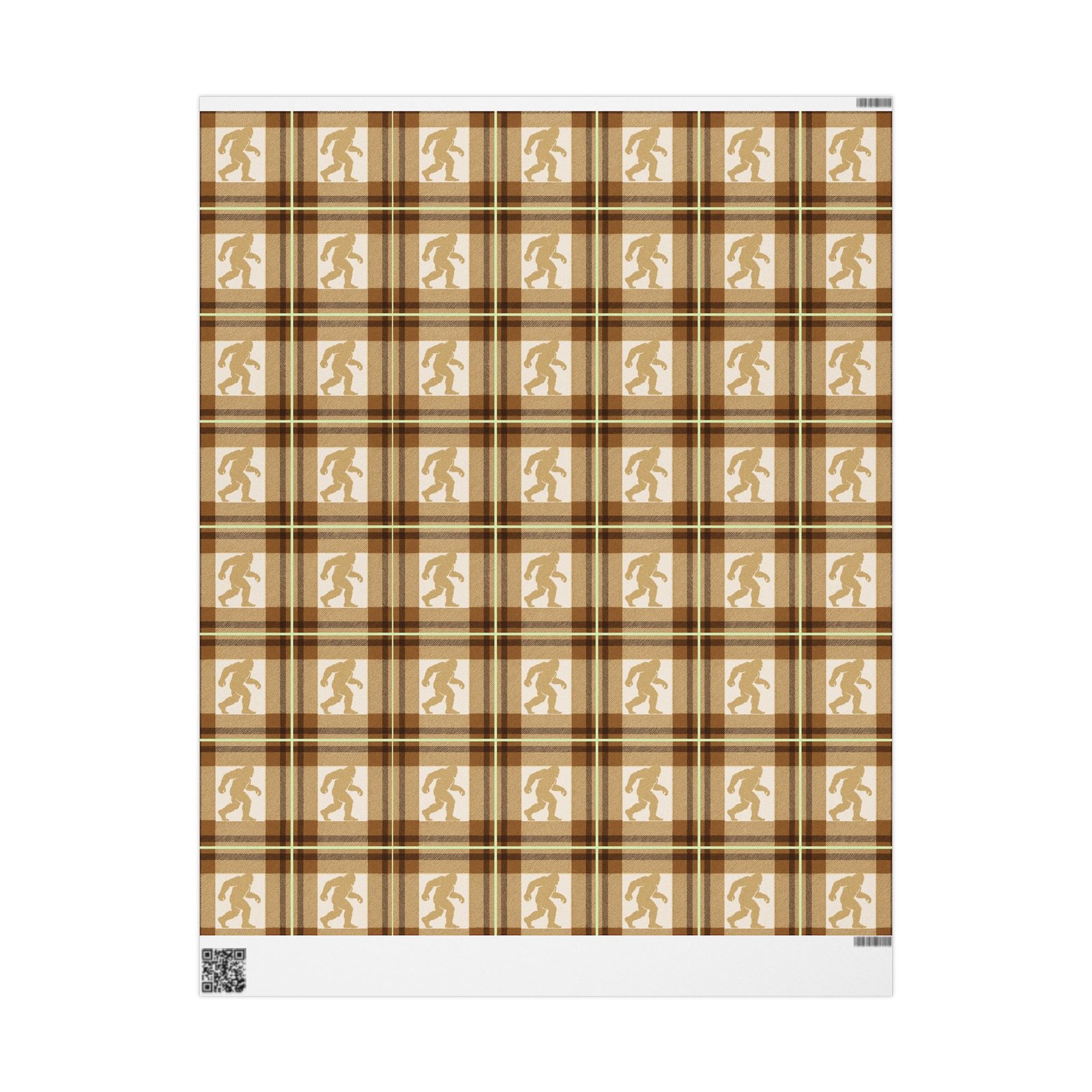 bigfoot plaid wrapping paper: 'swamp gas glow' legendary sasquatch gift wrap bigfoot plaid wrapping paper: 'swamp gas glow' legendary sasquatch gift wrap