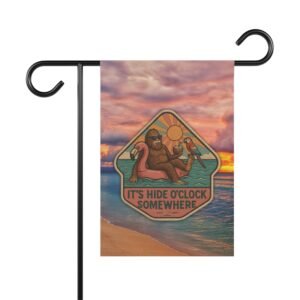 hide oclock flamingo float garden flag | bigfoot sunset candy pink sky flag | tropical conversation starter outdoor décor gift