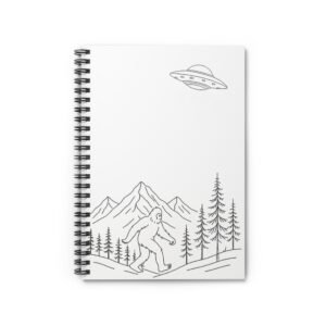 bigfoot sightings & sasquatch scribbles spiral minimalist notebook journal, gift for nature lovers and cryptid fans
