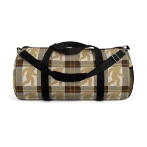 plaid bigfoot duffle bag 'elusive exclusive' | brown & cream travel bag | premium plaid weekender in 2 sizes