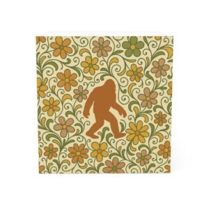 groovy bigfoot sticky mega note cube 700 sheets, retro floral sasquatch design, fun office stationary