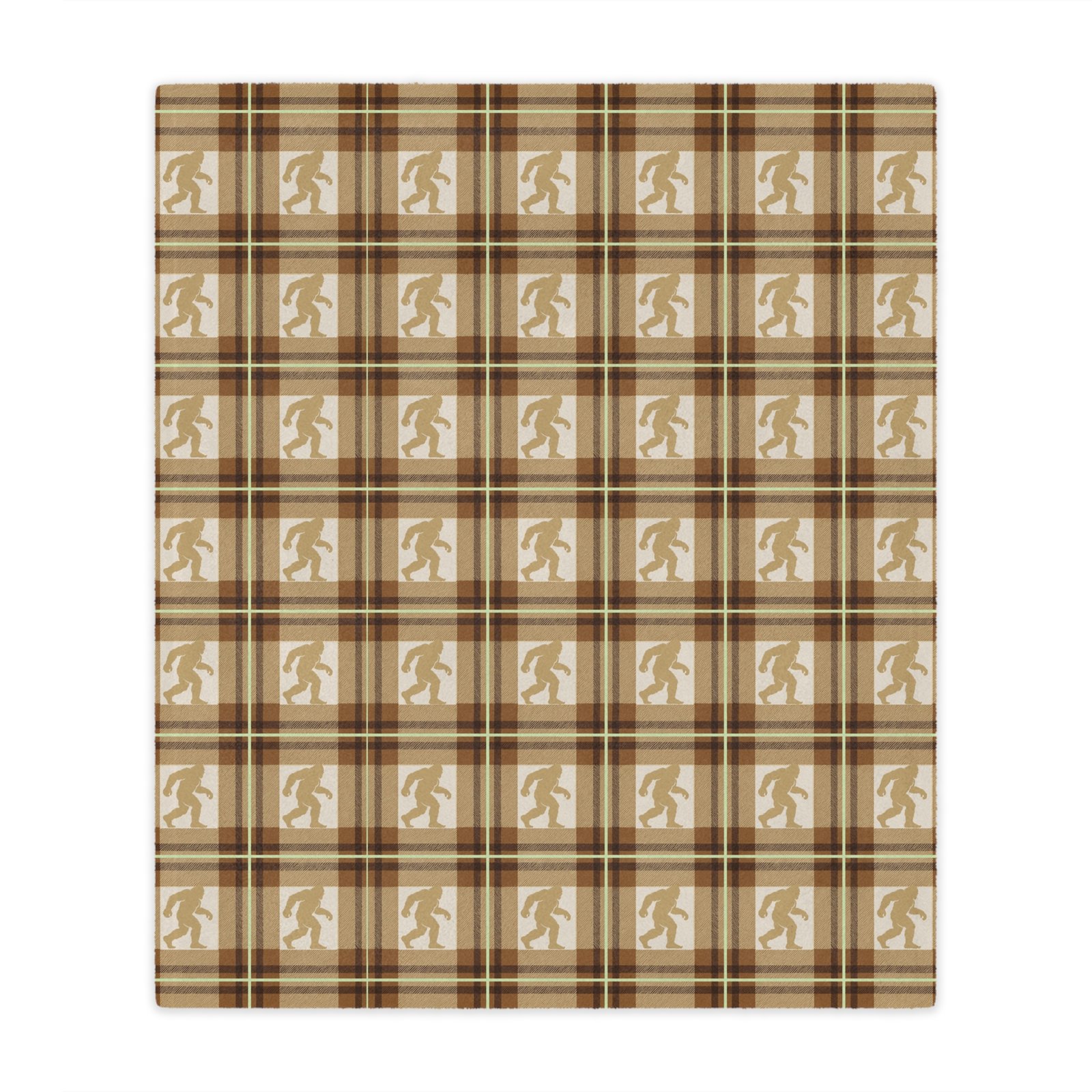 bigfoot plaid minky blanket: 'swamp gas glow' ultra soft fleece sasquatch throw bigfoot plaid minky blanket: 'swamp gas glow' ultra soft fleece sasquatch throw