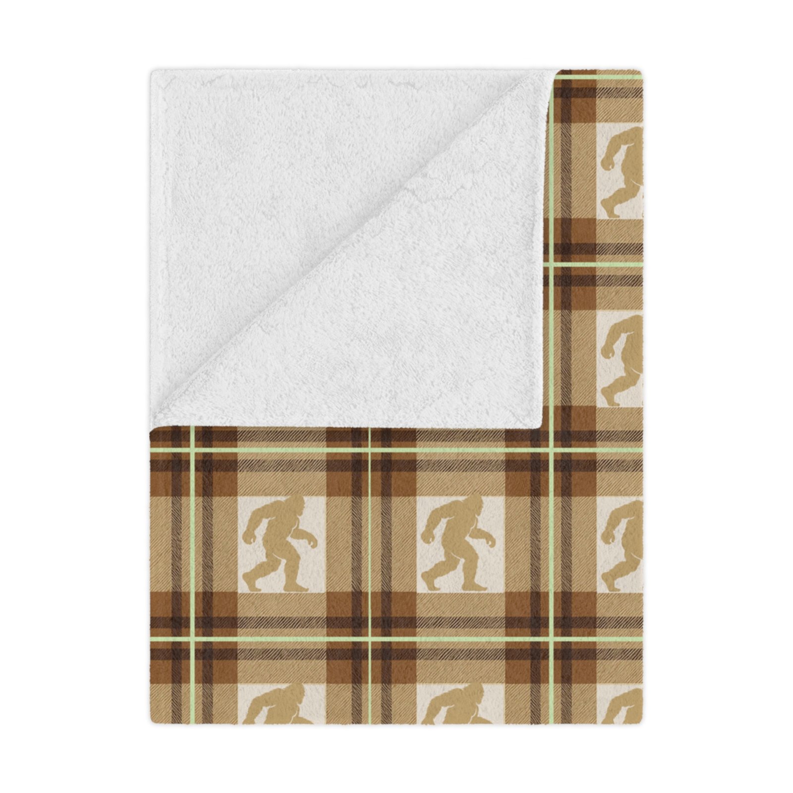 bigfoot plaid minky blanket: 'swamp gas glow' ultra soft fleece sasquatch throw bigfoot plaid minky blanket: 'swamp gas glow' ultra soft fleece sasquatch throw