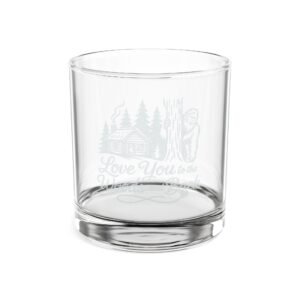 Home engraved bigfoot whiskey glass: 'love you to the woods and back' 10.5oz bourbon sasquatch gift