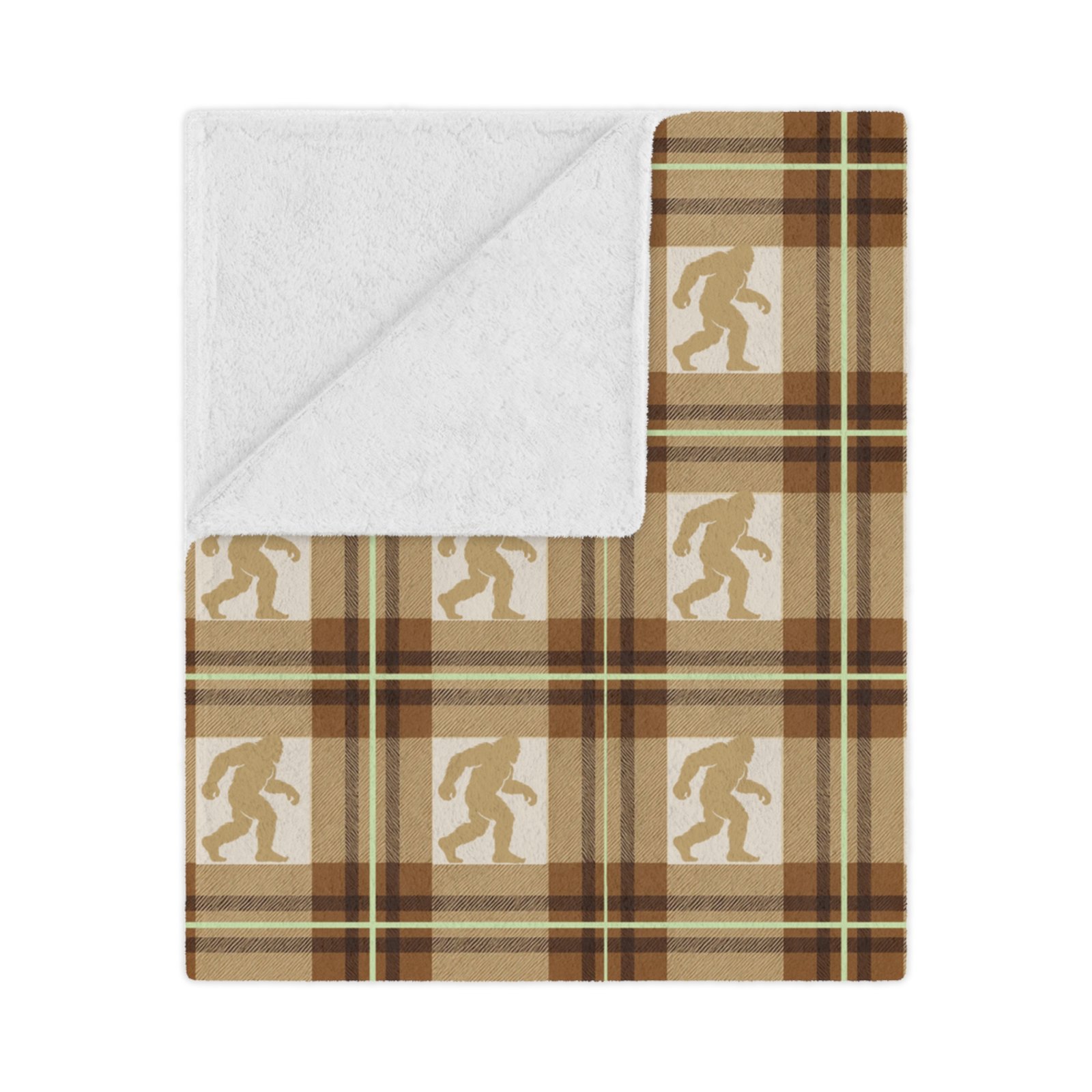 bigfoot plaid minky blanket: 'swamp gas glow' ultra soft fleece sasquatch throw bigfoot plaid minky blanket: 'swamp gas glow' ultra soft fleece sasquatch throw