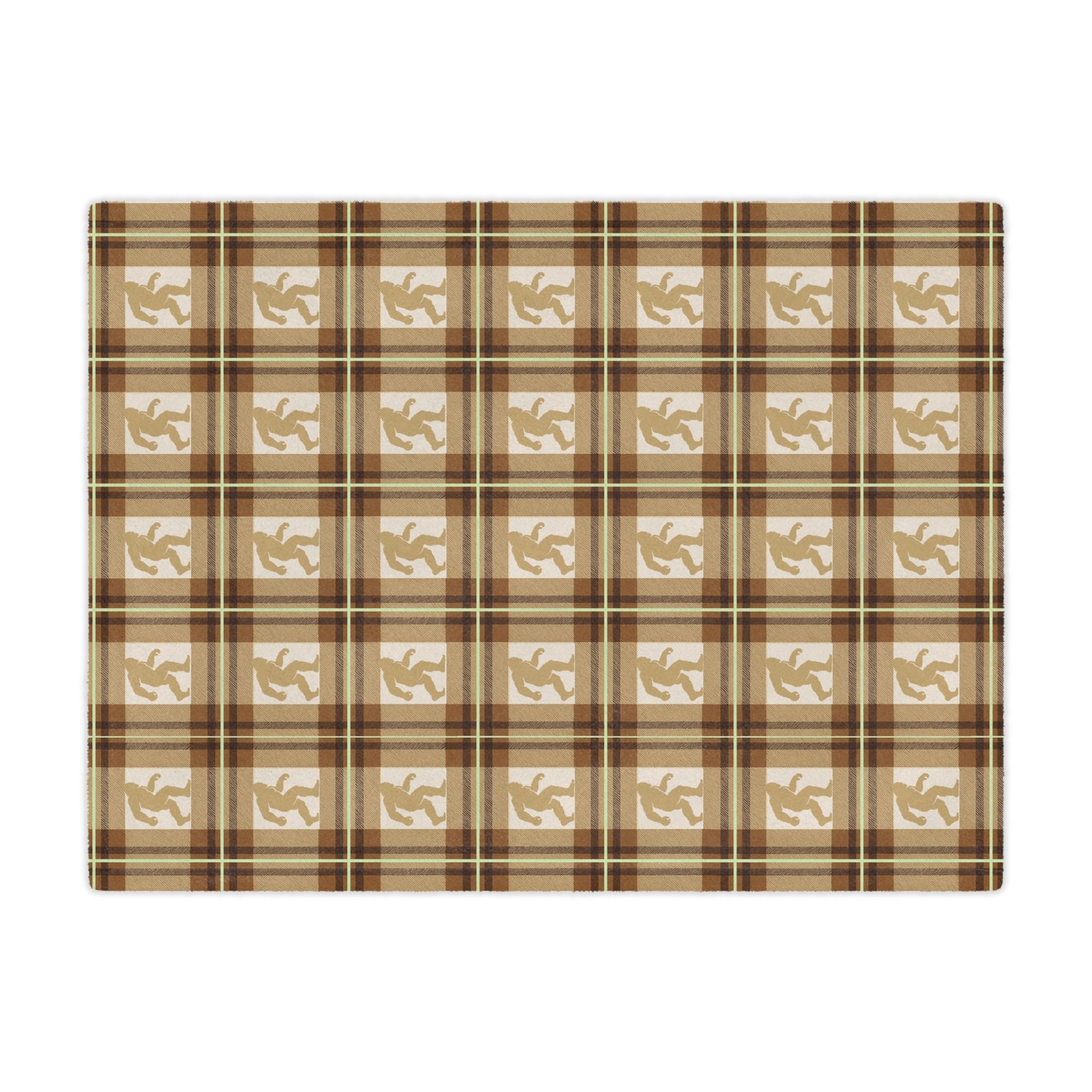 bigfoot plaid minky blanket: 'swamp gas glow' ultra soft fleece sasquatch throw bigfoot plaid minky blanket: 'swamp gas glow' ultra soft fleece sasquatch throw