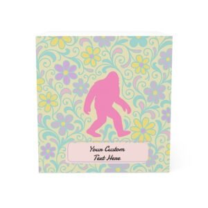 customizable mega note cube sticky pad for desk bigfoot memo pad with vintage flower design, retro groovy floral desk notes