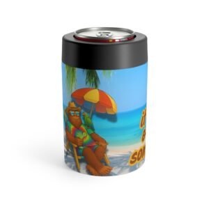 parrothead x bigfoot hide oclock somewhere insulated can cooler, tropical sasquatch 12oz beach koozie bigfoot drinkware gift