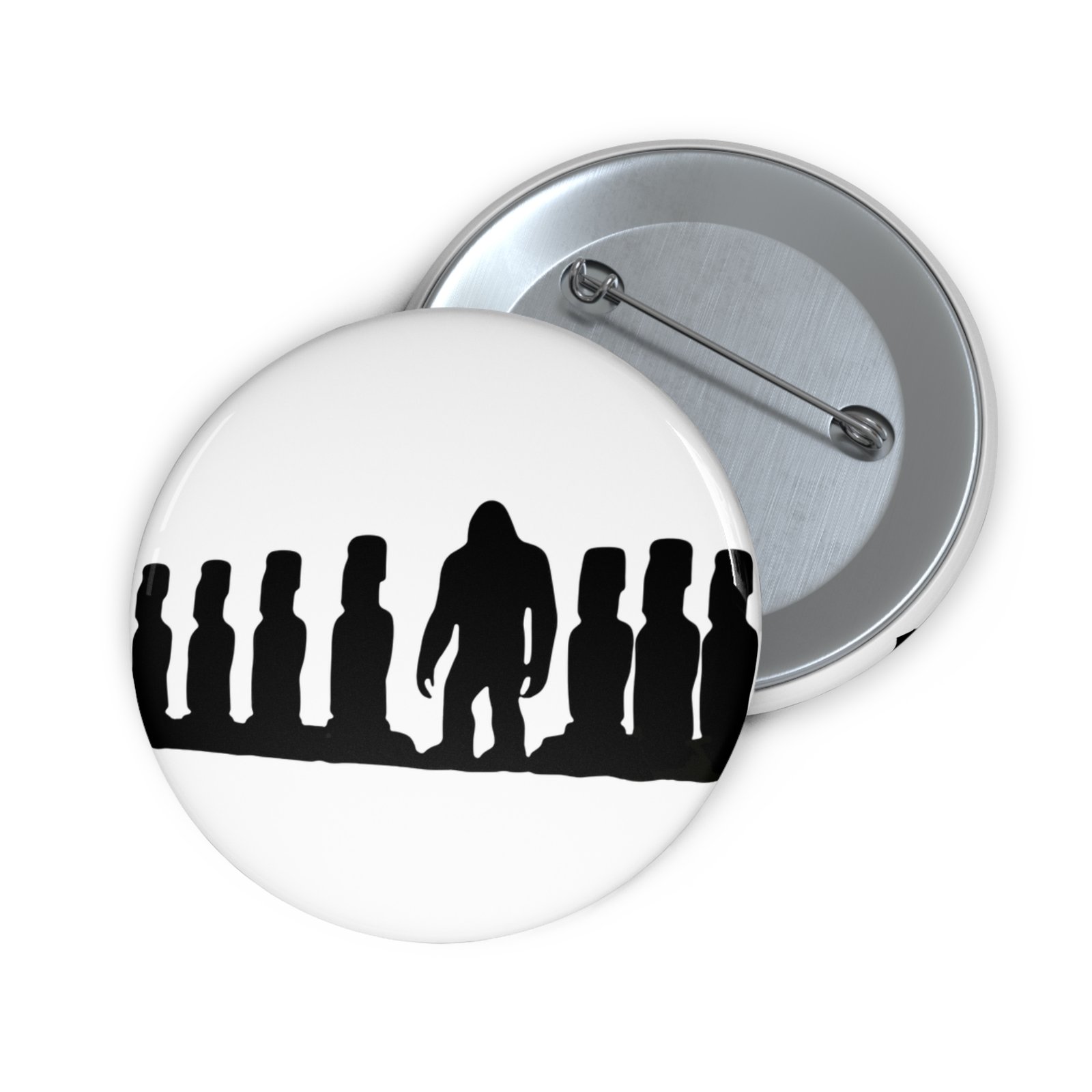 bigfoot x moai pin button |easter island statue pin | sasquatch silhouette collectible | retro mystery accessory bigfoot x moai pin button |easter island statue pin | sasquatch silhouette collectible | retro mystery accessory