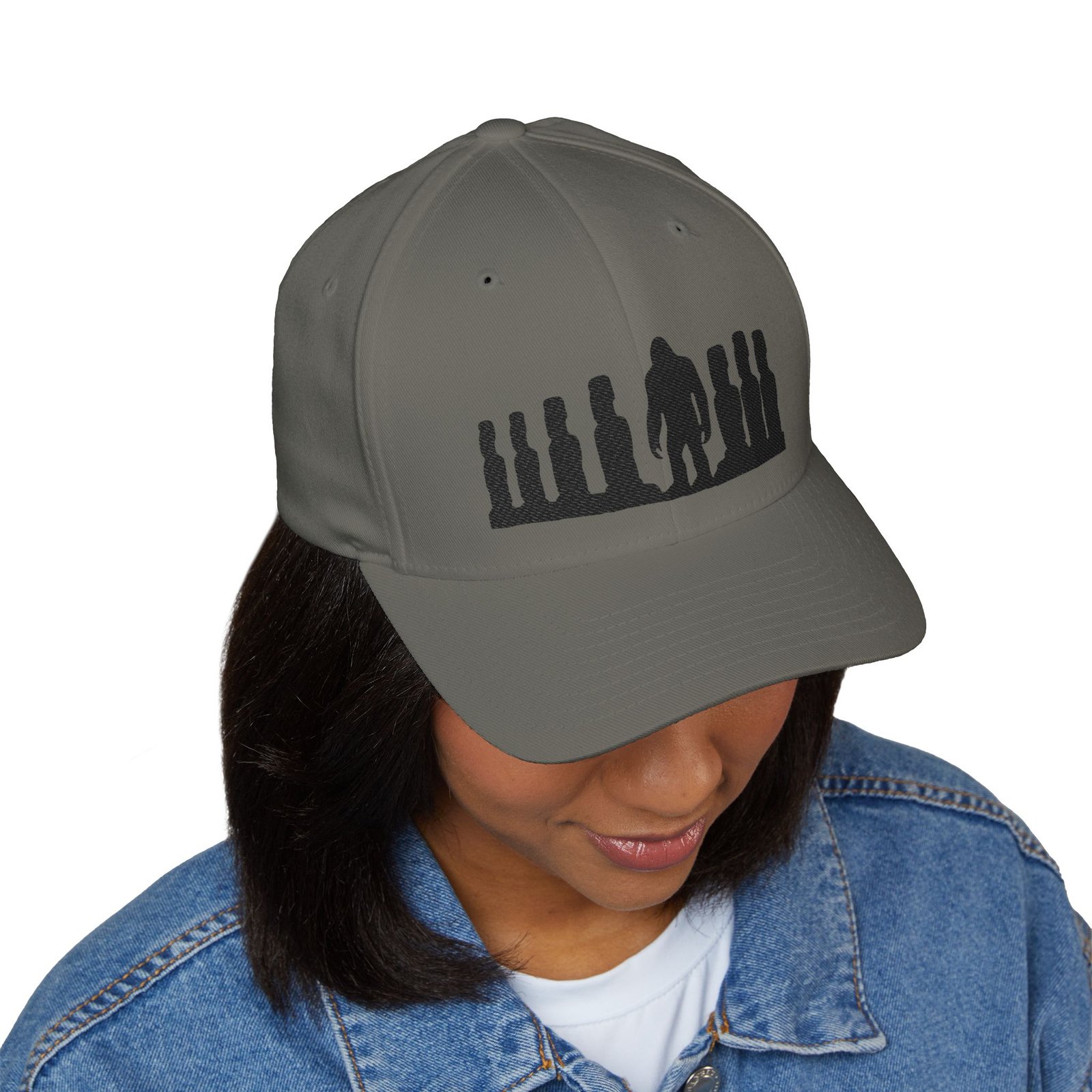 easter island moai statue mystery x bigfoot silhouette collab flexfit hat | embroidered baseball hat gift easter island moai statue mystery x bigfoot silhouette collab flexfit hat | embroidered baseball hat gift