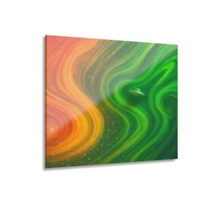 Home ufo acrylic wall art 'galactic groove' fine art galaxy scene | gallery quality extraterrestrial decor 4 sizes
