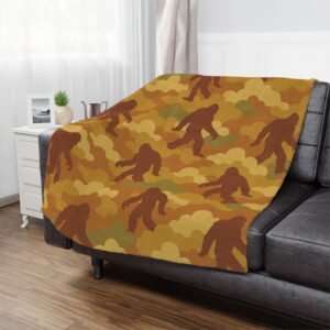 Home autumn bigfoot vibes cloud camo minky blanket | ultra soft microfiber fleece throw | cozy cabin decor