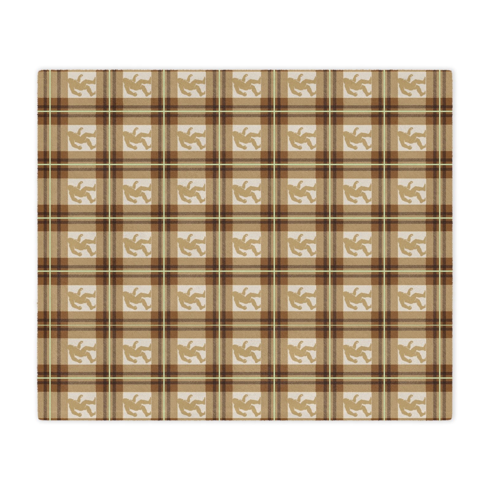 bigfoot plaid minky blanket: 'swamp gas glow' ultra soft fleece sasquatch throw bigfoot plaid minky blanket: 'swamp gas glow' ultra soft fleece sasquatch throw